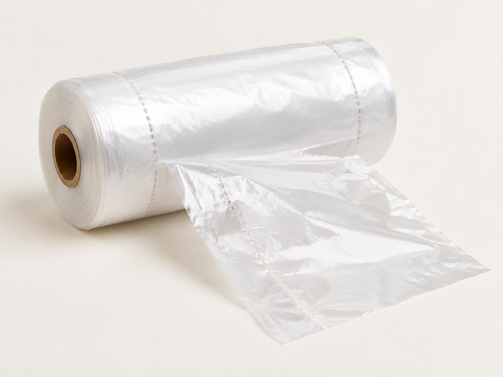 Bobina de sacos plásticos picotados transparentes